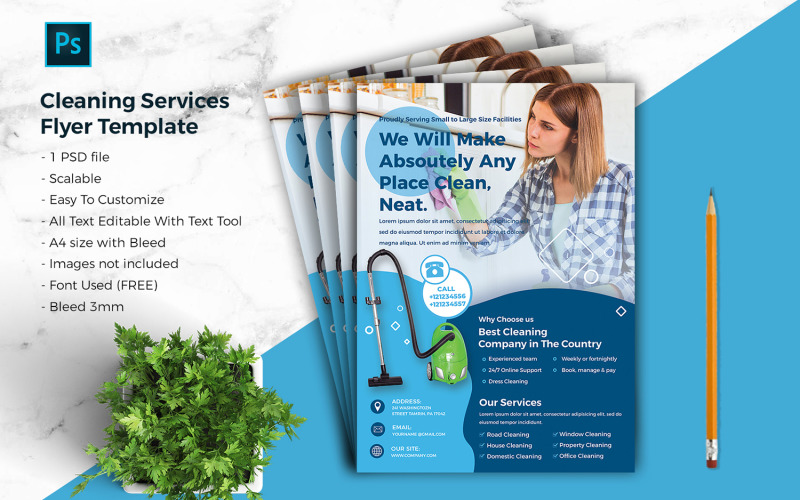 Cleaning Services Flyer vol.01 Corporate identity template Corporate Identity