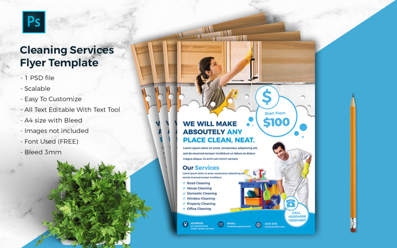Cleaning Services Flyer vol.02 Corporate identity template Corporate Identity