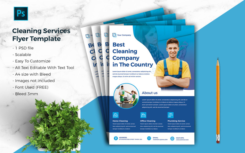 Cleaning Services Flyer vol.04 Corporate identity template Corporate Identity