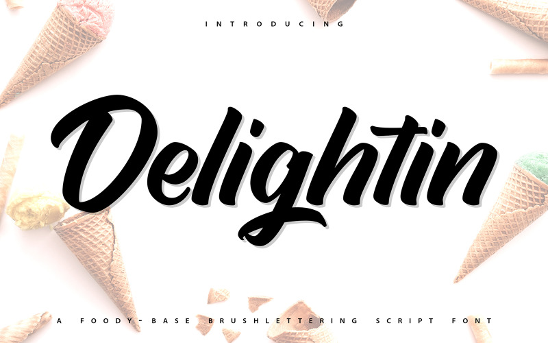 Delightin | Foody Brush Lettering Script Font