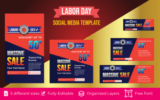 Website Labor Day Holiday design for Social Media
