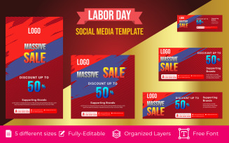 Website Labor Day Holiday design for Social Media
