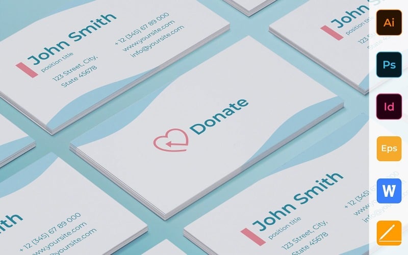 Professional Charity Business Card Template Corporate Identity