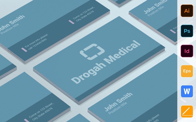 Professional Clinic Business Card Template Corporate Identity