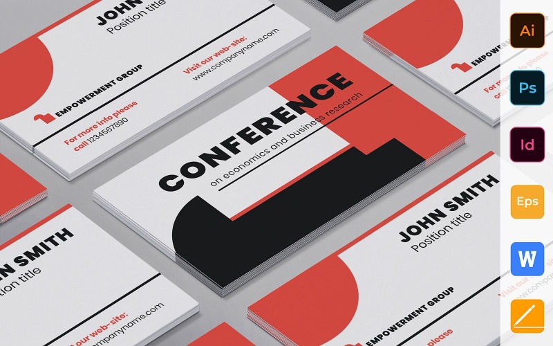 Professional Conference Business Card Template Corporate Identity