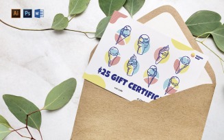 Professional Icecream Shop Gift Certificate Template