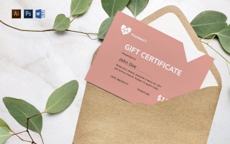 Professional Pharmacy Gift Certificate Template