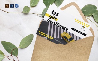 Professional Taxi Services Gift Certificate Template