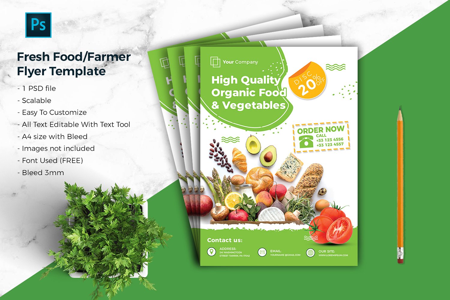 Template #175996 Health Vegetables Webdesign Template - Logo template Preview