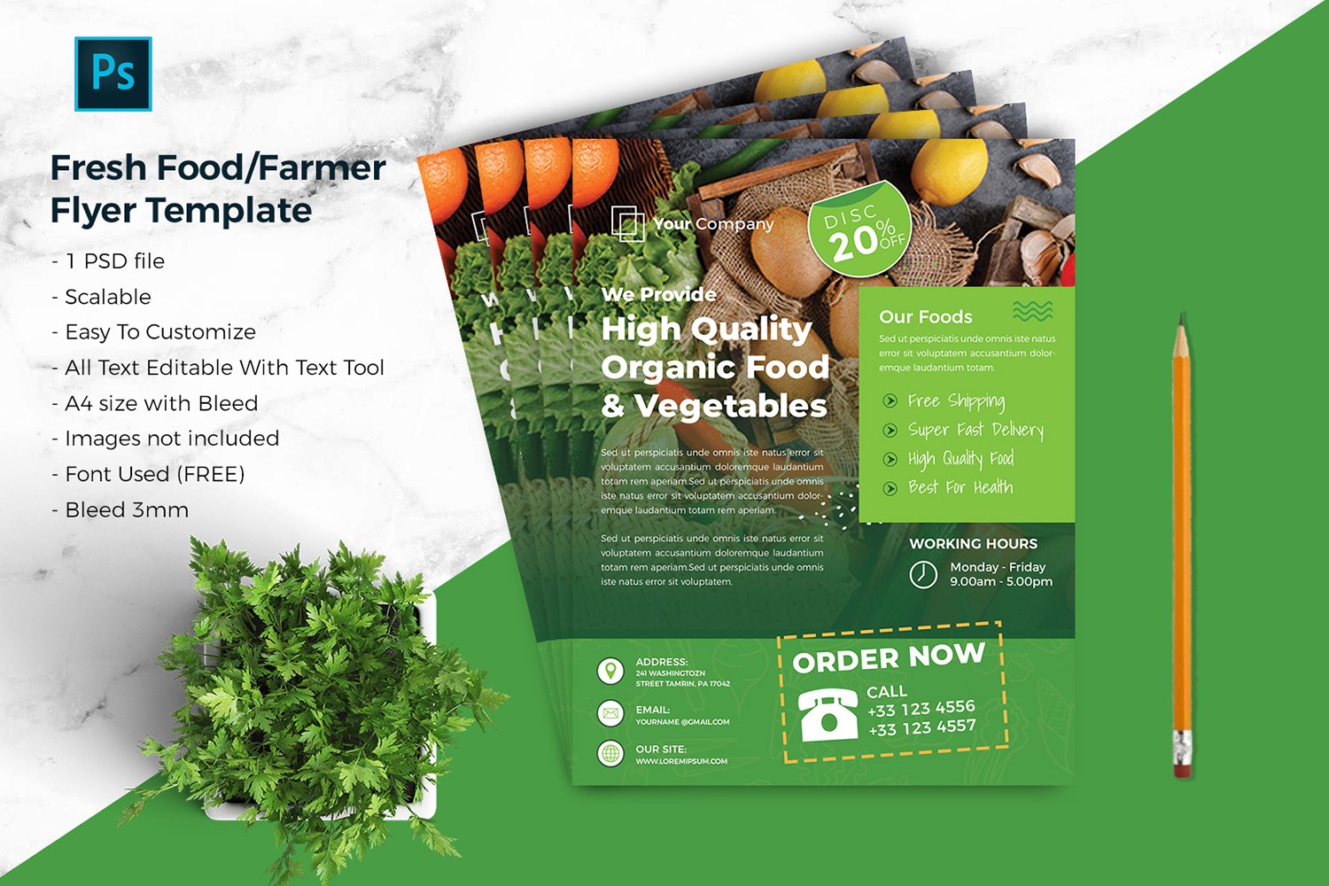 Template #175998 Health Vegetables Webdesign Template - Logo template Preview
