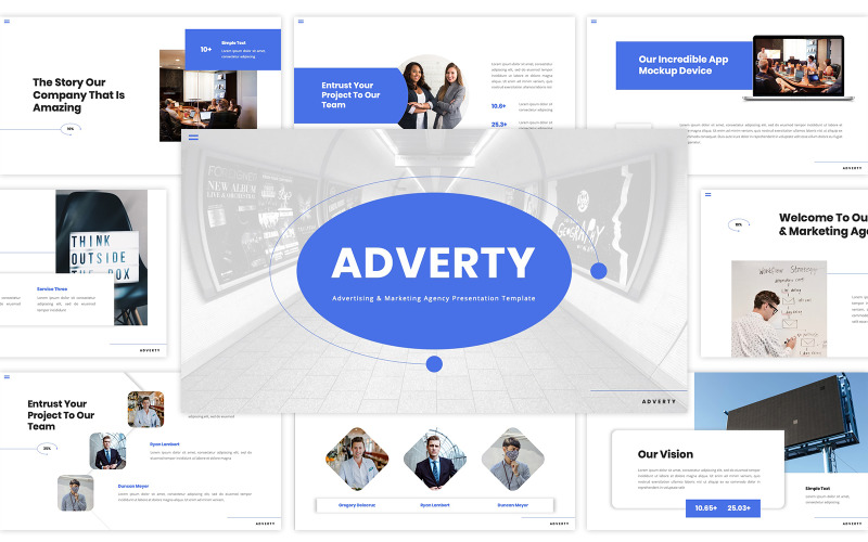 Adverty - Advertising & Marketing Agency PowerPoint template PowerPoint Template
