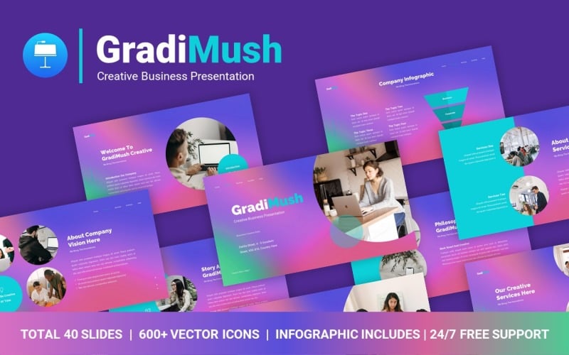 FREE GradiMush Creative Business Professional Presentation Keynote Template