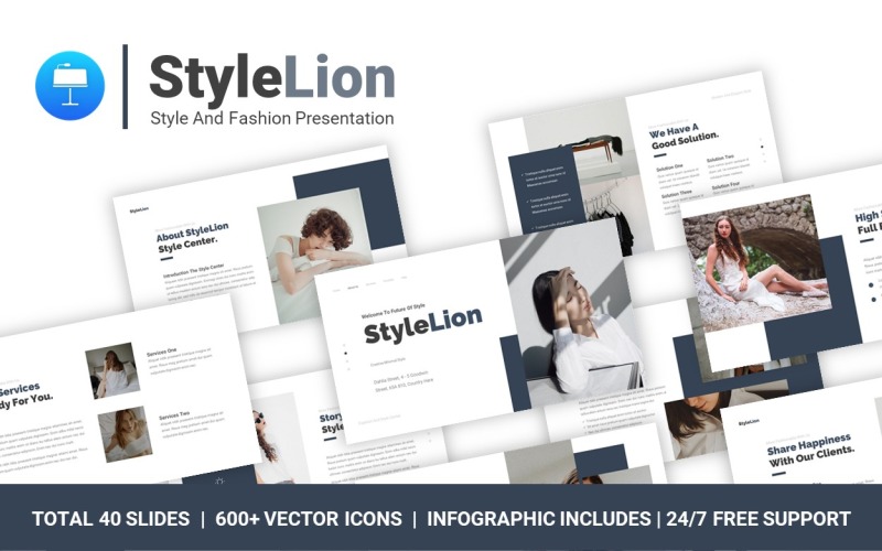 FREE StyleLion Style And Fashion Professional Presentation Keynote Template