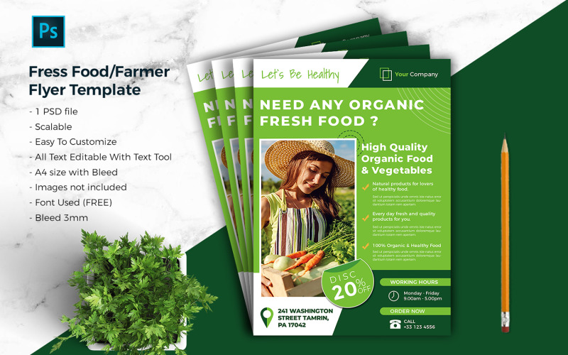 Fressh Food / Farmer Flyer Template Vol-01 Corporated Identity template Corporate Identity