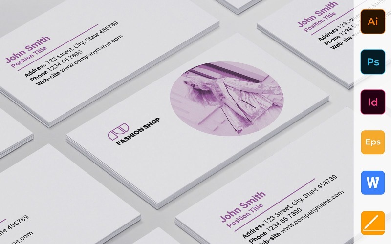 Professional Fashion Shop Business Card Template Corporate Identity