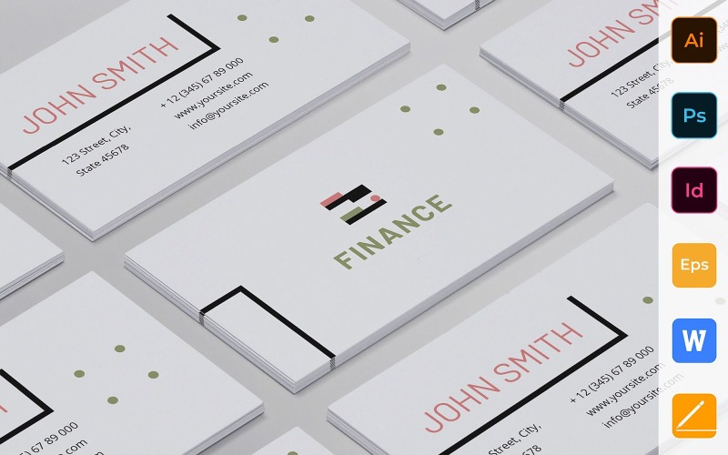Professional Finance and Accounting Business Card Template Corporate Identity