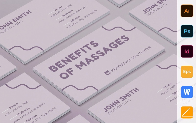 Professional Massage Business Card Template Corporate Identity