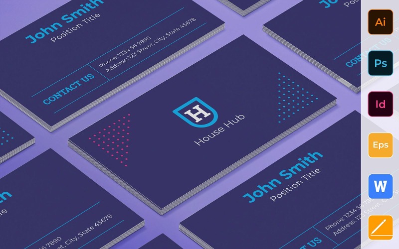Professional Smart House Business Card Template Corporate Identity