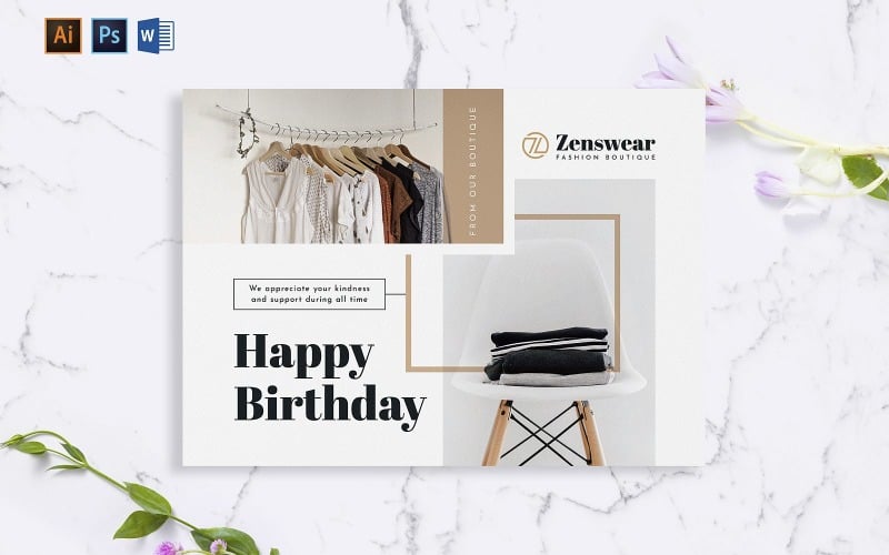 Creative Boutique Greeting Card Template Corporate Identity