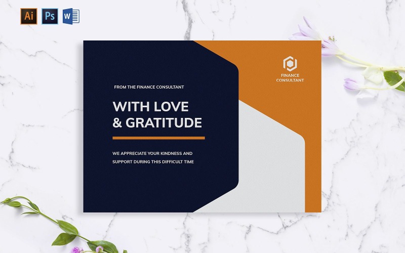 Creative Finance Consultant Greeting Card Corporate identity template Corporate Identity