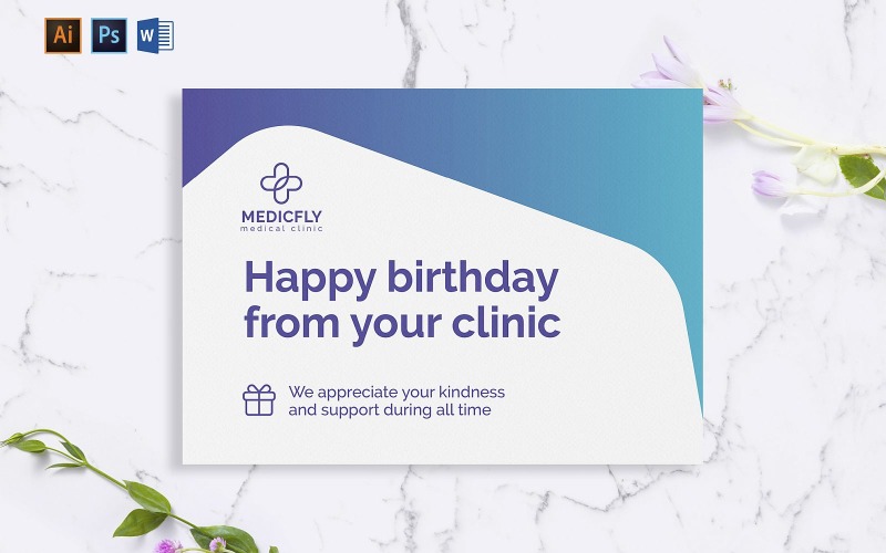 Creative Medical Clinic Greeting Card Corporate identity template Corporate Identity