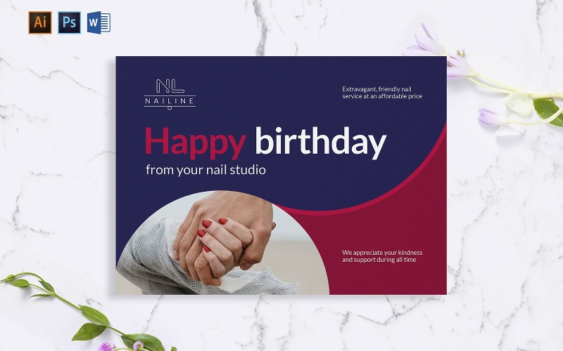 Creative Nail Studio Greeting Card Template Corporate Identity