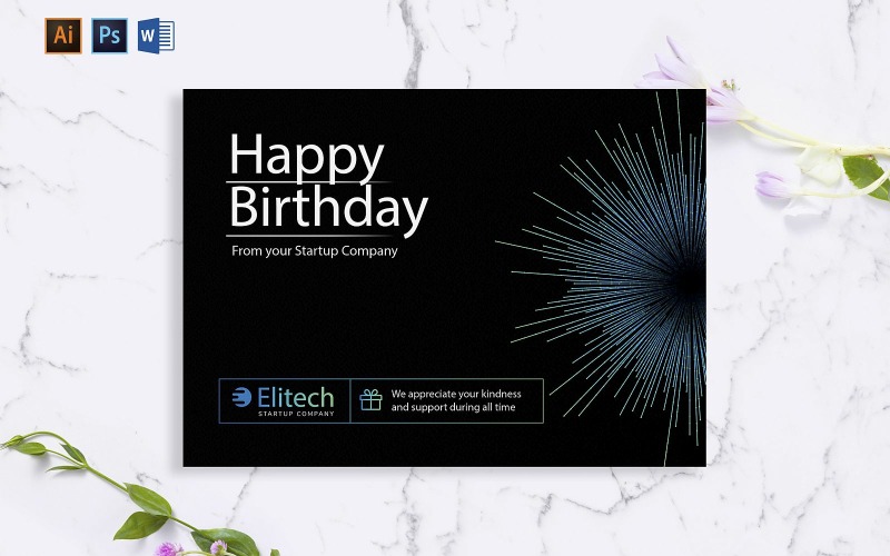 Creative Tech Startup Greeting Card Template Corporate Identity