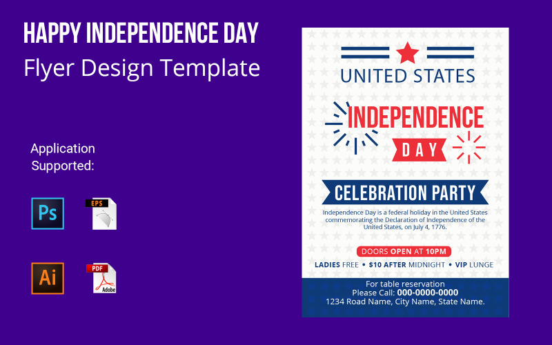 National Independence Day design Flyer Template Corporate Identity
