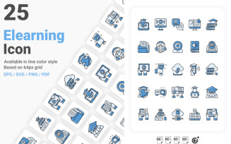 Online Learning Iconset template