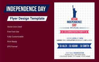 Party Flyer Template for USA Independence Day