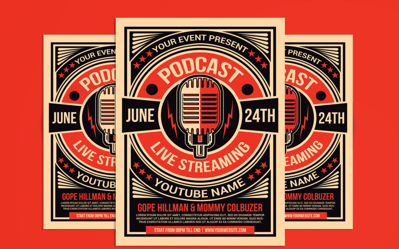 Talk Show Podcast Flyer Corporate identity template Corporate Identity