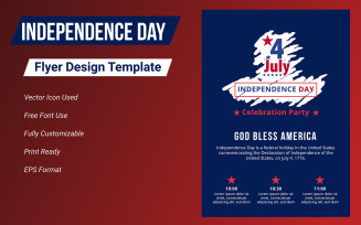 4th july Happy Independence Day Flyer Design Template