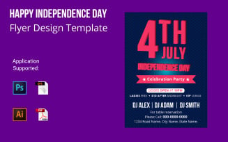 4th july USA Independence Day Design Flyer Template
