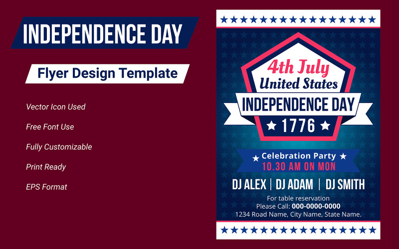 United States of America Independence Day Flyer Design Corporate Identity