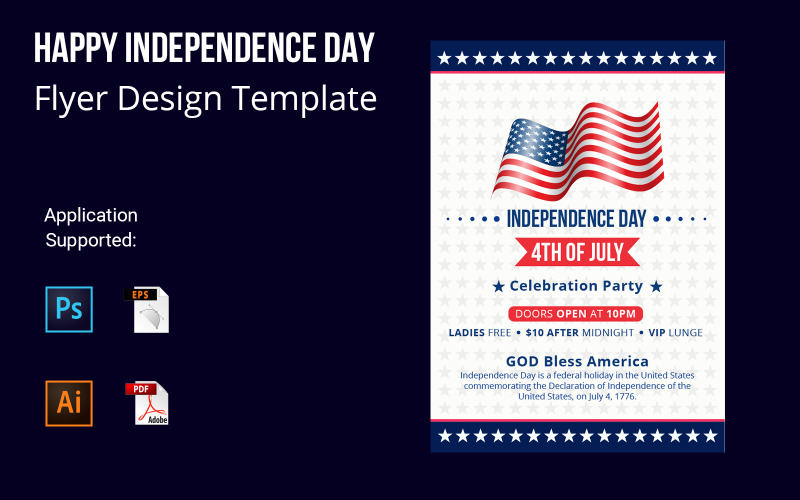 USA fourth of July Independence Day Flyer Design Corporate Identity
