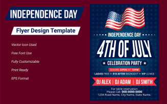 USA Independence Day Design Party Banner Template