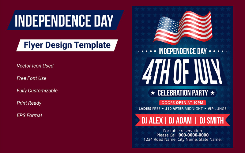 USA Independence Day Design Party Banner Template Corporate Identity