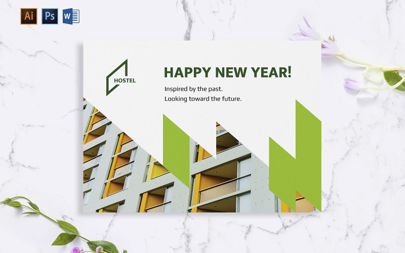 Creative Hostel Greeting Card Corporate identity template Corporate Identity