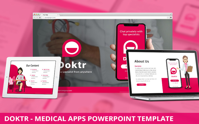 Doktr - Medical Apps Powerpoint Template PowerPoint Template