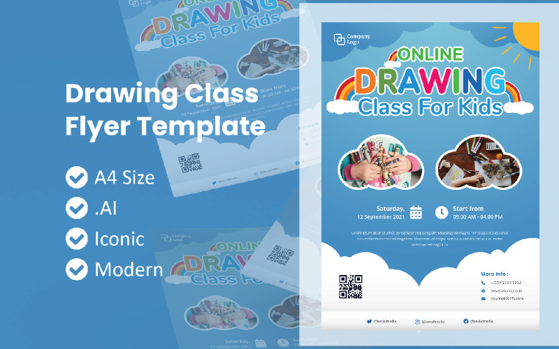 Online Drawing Class Flyer Brochure Corporate identity template Corporate Identity