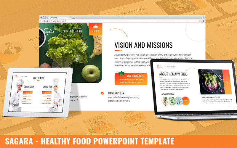 Sagara - Healthy Food Powerpoint Template PowerPoint Template