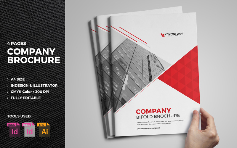 Sanje - 4 Page Company Bifold Brochure Corporate identity template Corporate Identity
