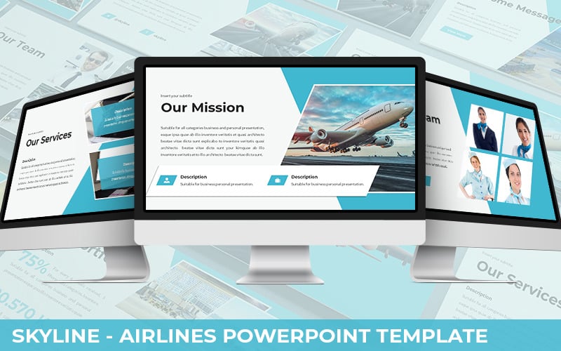 Skylines - Airlines Powerpoint Template PowerPoint Template