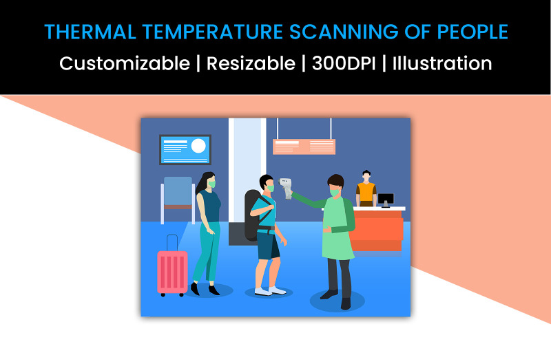 Thermal Temperature Scanning of People Illustration