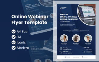 Webinar How To Starting Business During Pandemic Flyer Corporate identity template