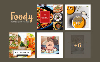 Foody - 10 Instagram Banners for Cafe and Restaurant Social Media