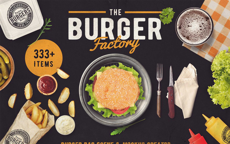 The Burger Bar - Scene and Mockup Creator Product Product Mockup