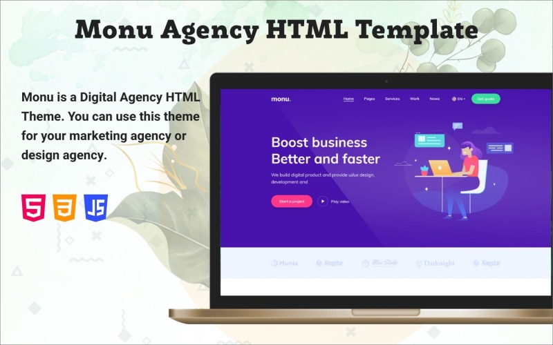 Manu Business Agency HTML Website template Website Template