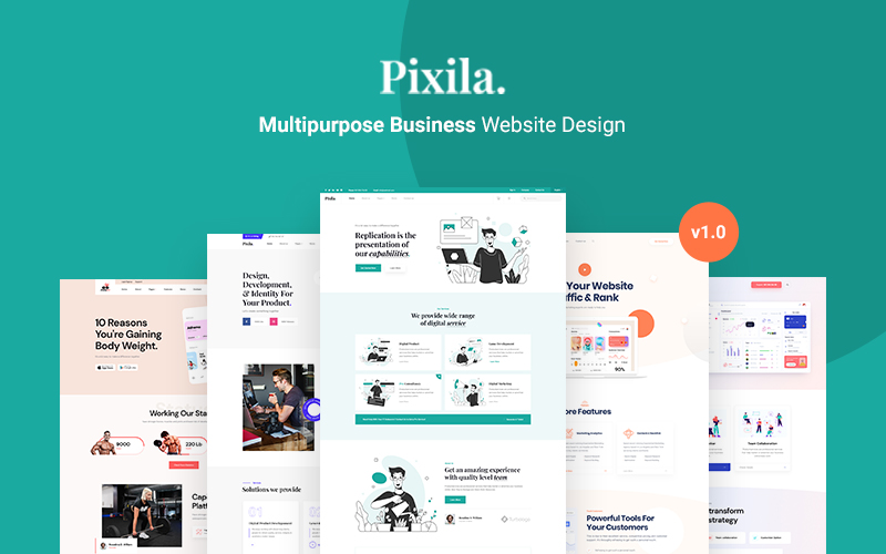 Pixila - Creatieve multifunctionele websitesjabloon