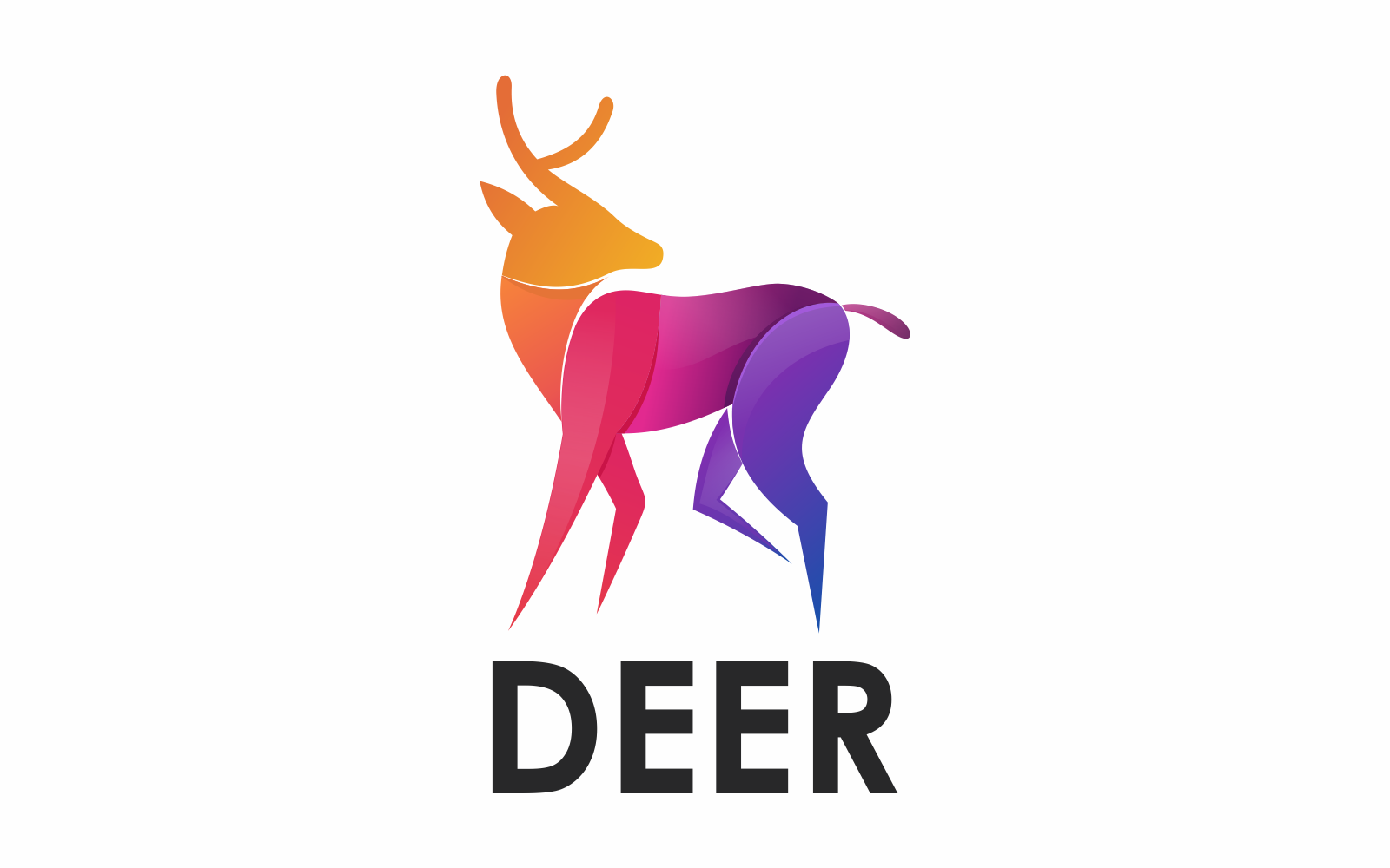 Colorful 3D Gradient Deer Logo Template
